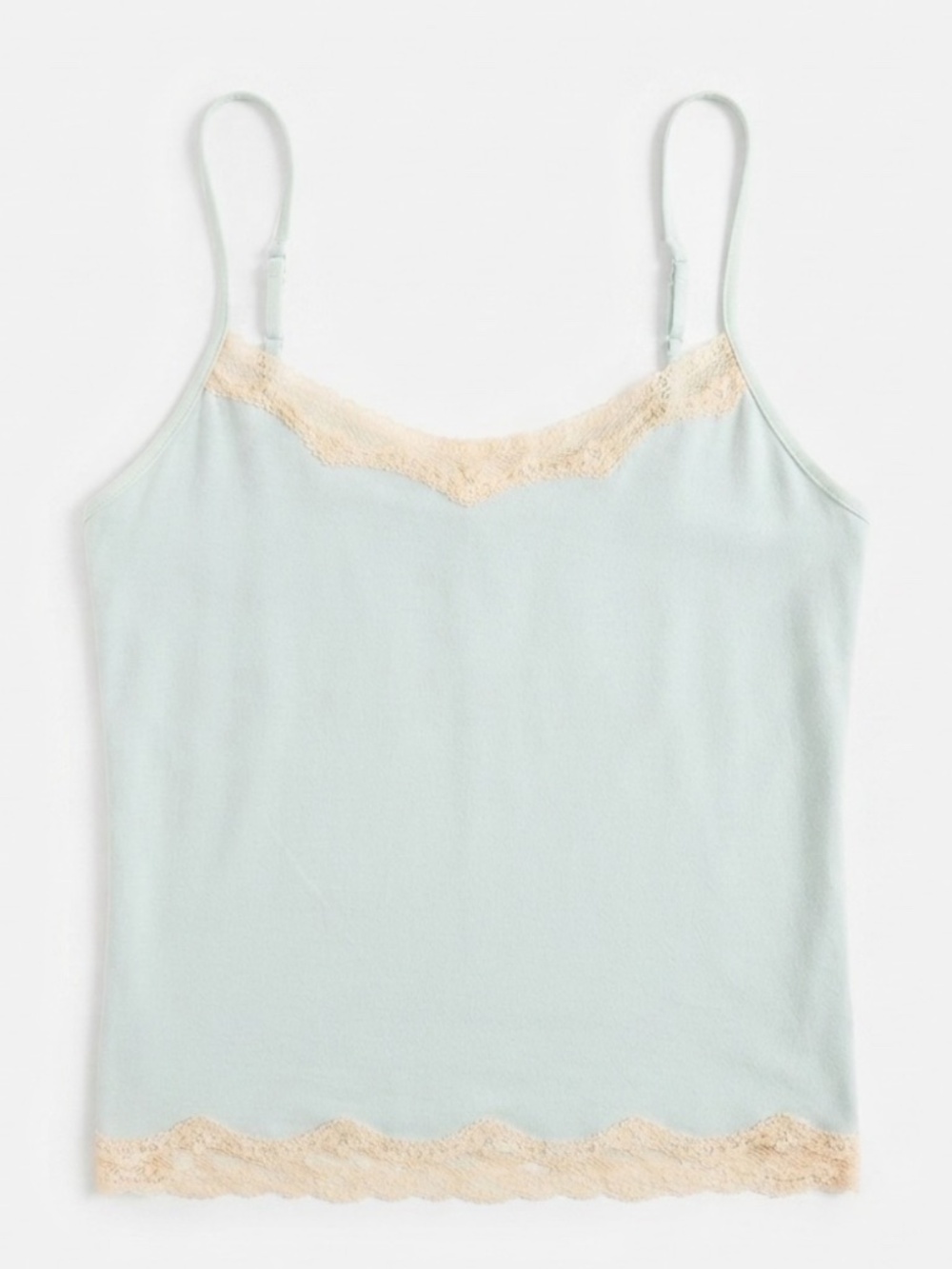 Vintage Victoria's Secret Light Blue Lace Slip Tank Camisole Large